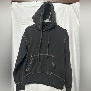 True Religion World Tour Hoodie Black Guitar Buddha Mens M Vintage.